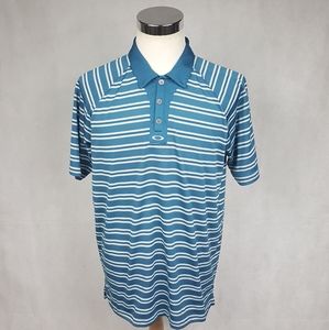 Men's Medium Oakley Hydrolix Blue Striped Polo